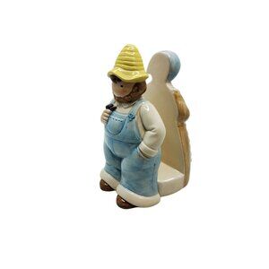 vintage otagiri japan porcelain hand crafted dutch man and women napkin holder